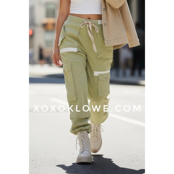 POL Pants - POL Sage Green Cargo Joggers | Slouchy Y2K Utility Pants